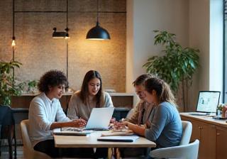 Small business team collaborating