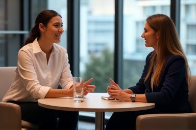 Mentorship or coaching session between two professionals